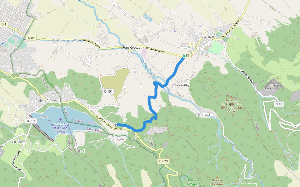 PR walking route map in Sorèze