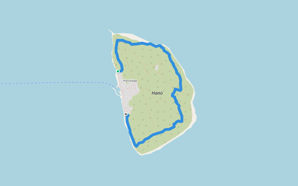 Hanö runt - Vit slinga walking route map in Hanö