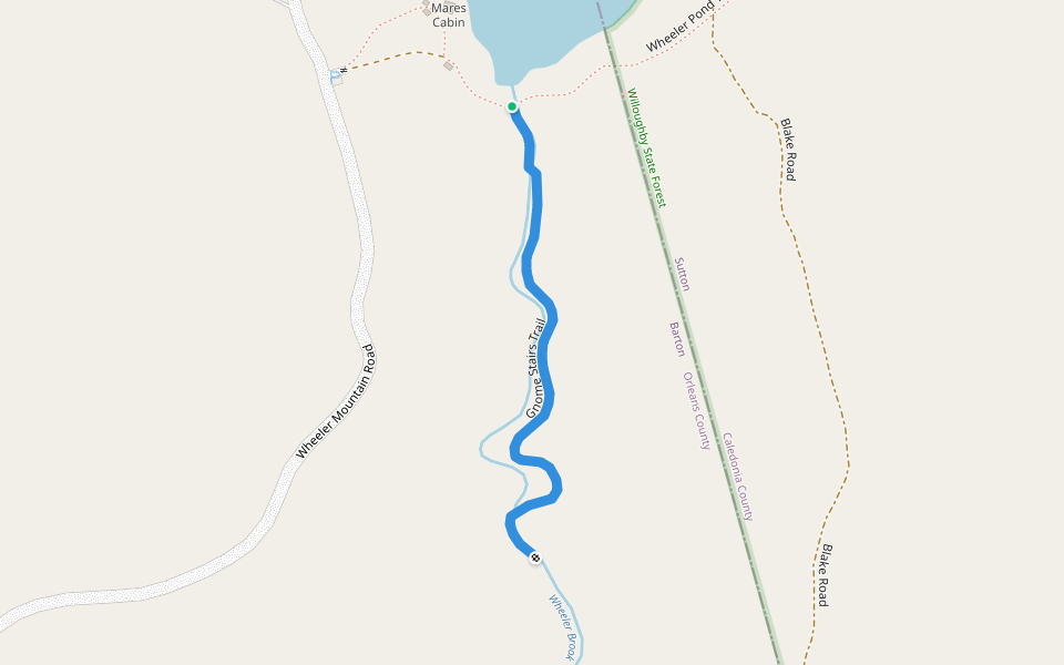 Gnome Stairs Trail walking route map in Barton
