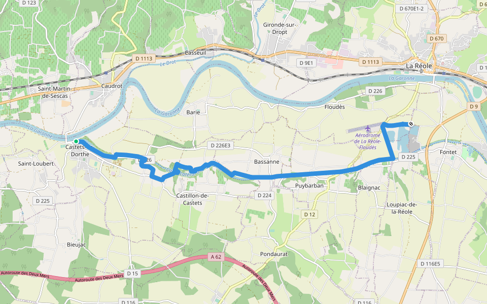 Le Halage : circuit départemental walking route map in Castets et Castillon