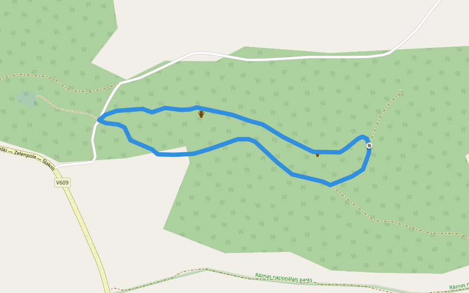 Gromuškas taka walking route map in Piedruja