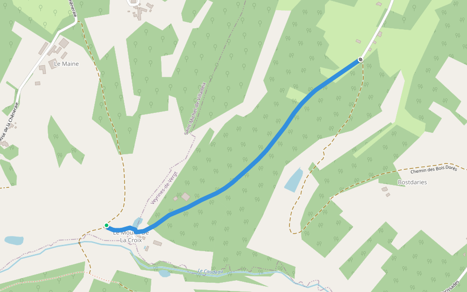 Liaison St-Michel-de-Villadeix - Veyrines de Vergt walking route map in Veyrines-de-Vergt