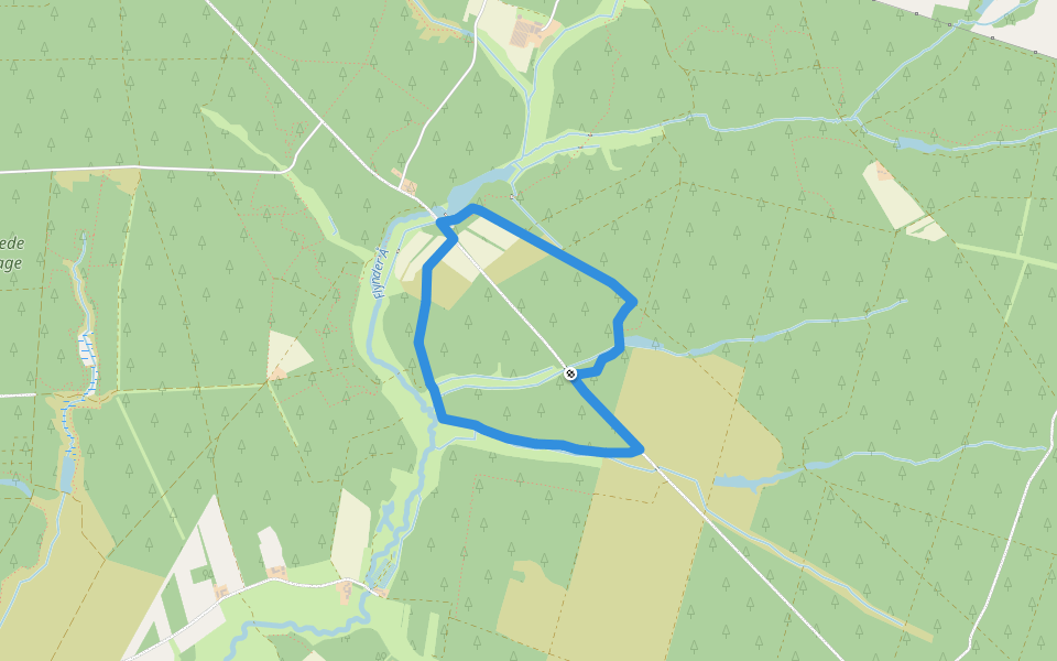 Kronheden Ellebækturen walking route map in Lemvig