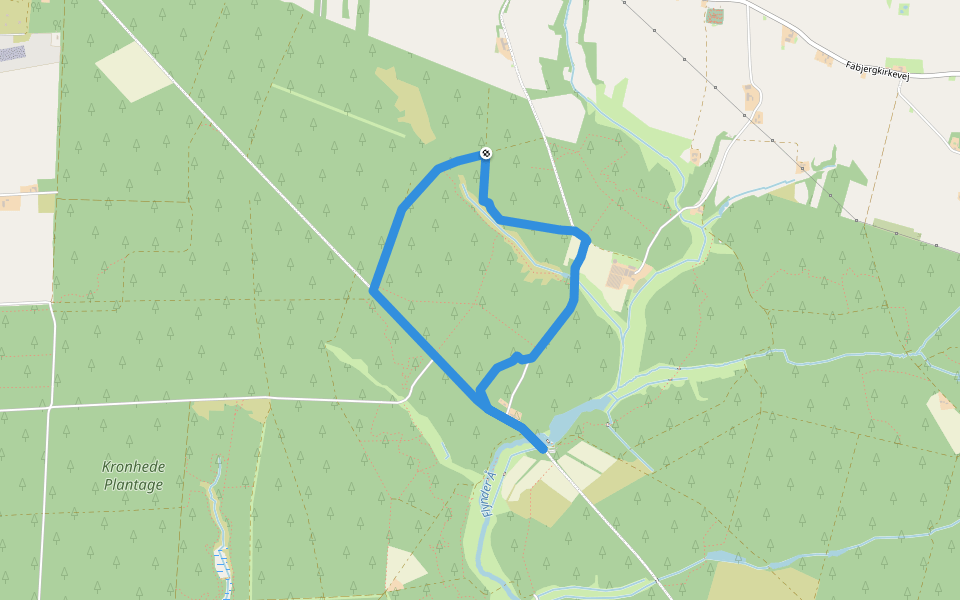 Kronhede Møllevejturen walking route map in Lemvig