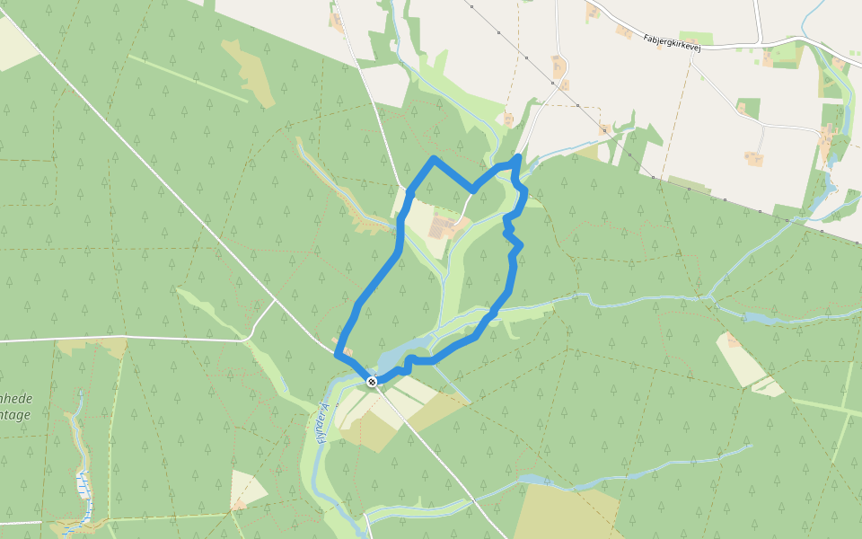 Klosterheden Kirkestien walking route map in Lemvig