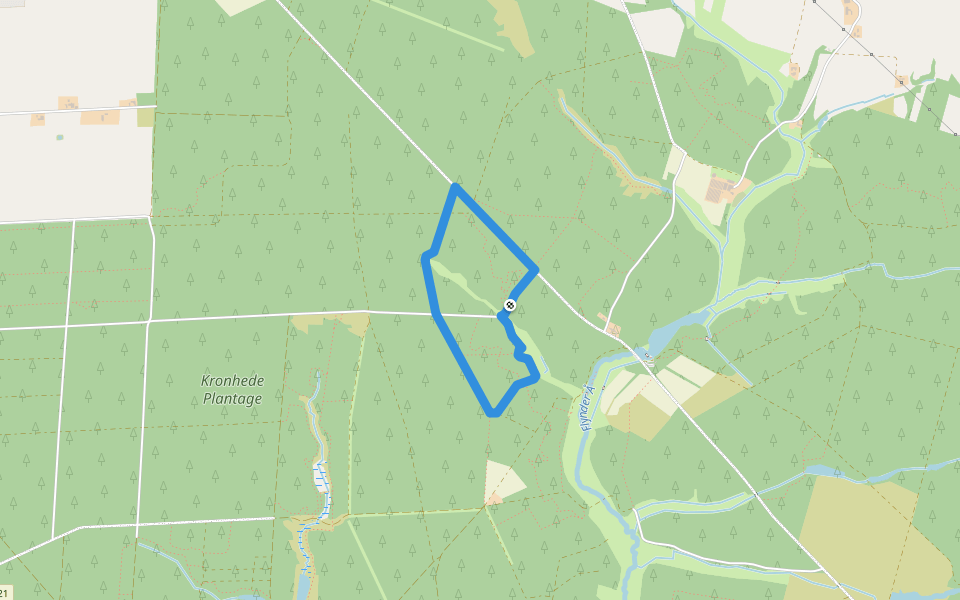 Klosterheden Knudsbækturen walking route map in Lemvig