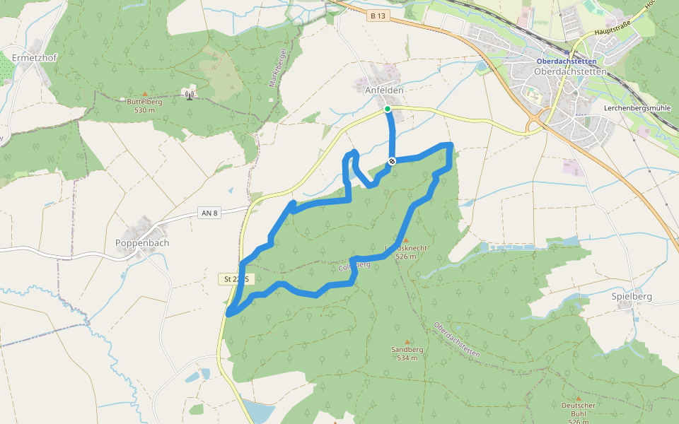 Steinpilz walking route map in Oberdachstetten