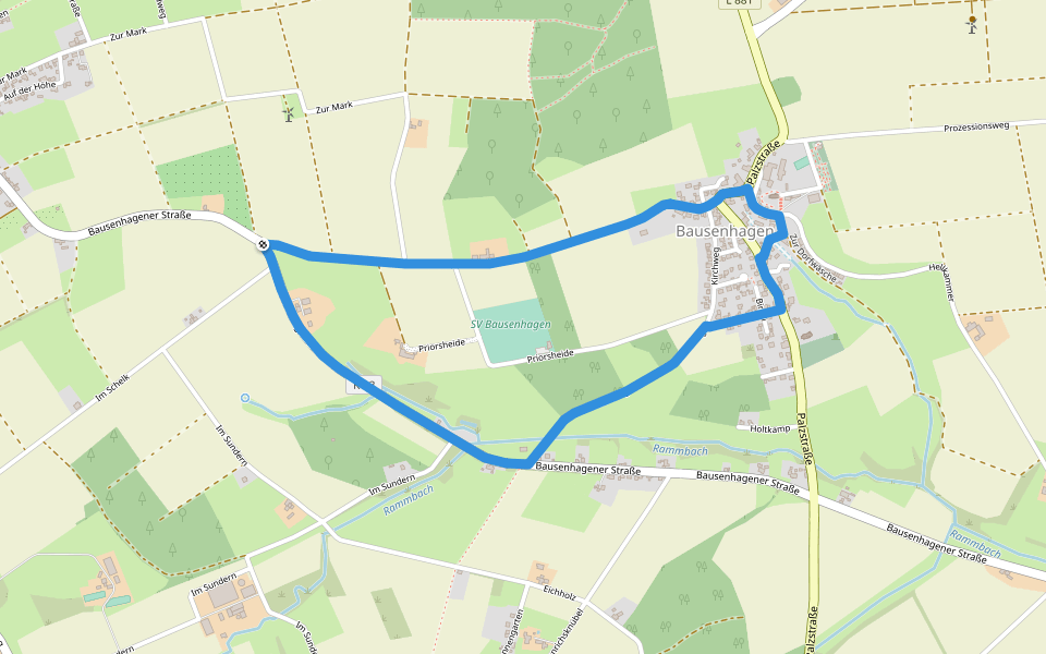 Bausenhagen Rundweg 8 walking route map in Fröndenberg/Ruhr