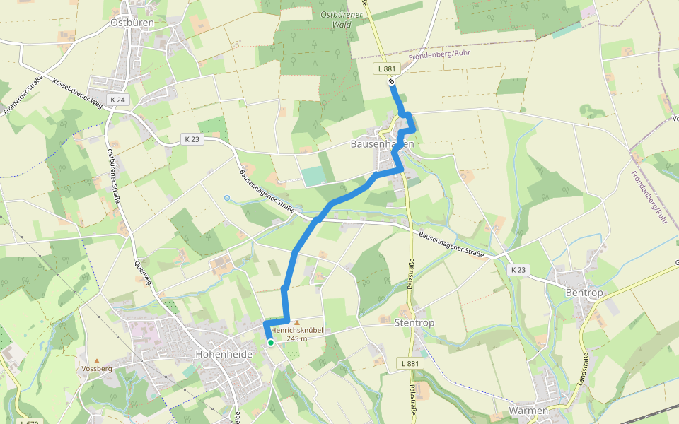 Fröndenberg Rundwanderweg A7 walking route map in Fröndenberg/Ruhr