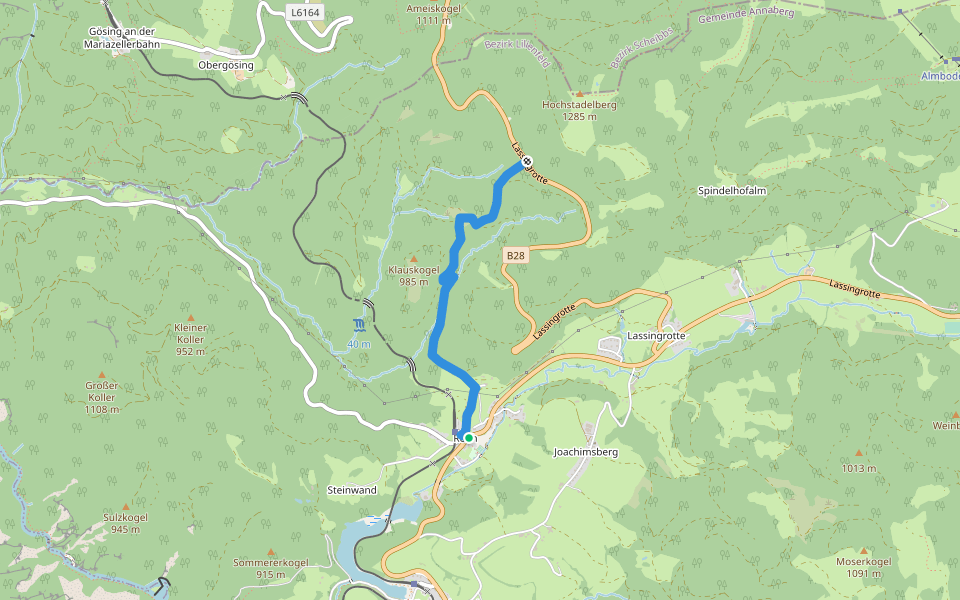 Reith - Annakreuz walking route map in Langseitenrotte