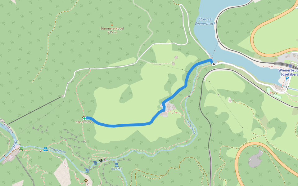 Staumauer Wienerbruck - Kollerbauer walking route map in Wienerbruck