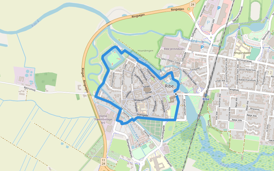 Ribe - Grøn Energisti walking route map in Ribe