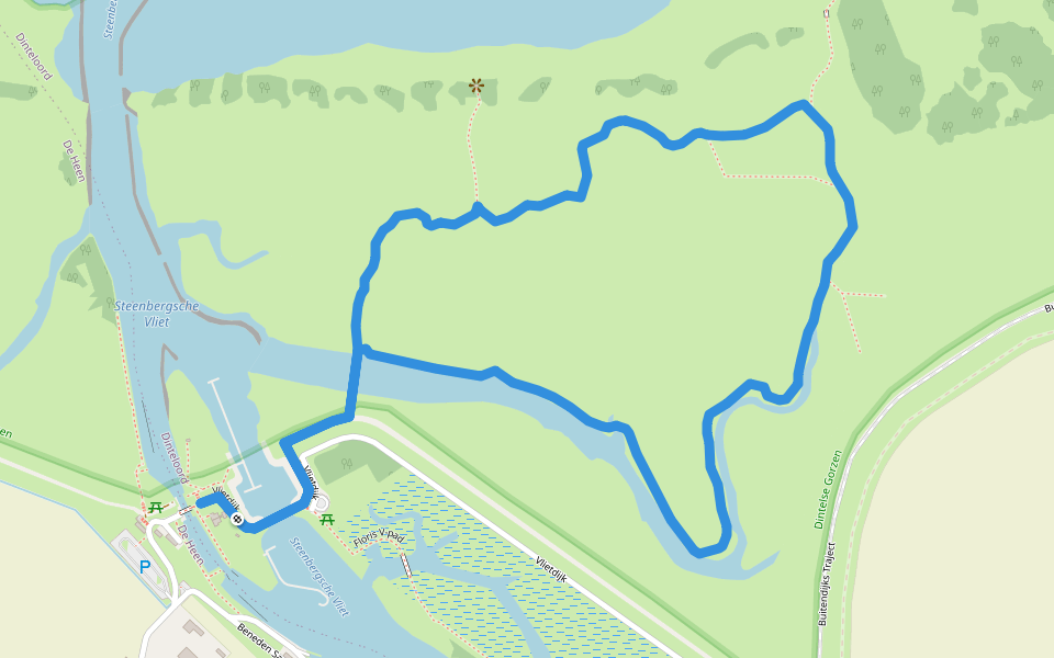 Wandelroute Dintelse Gorzen - Gele route walking route map in Dinteloord