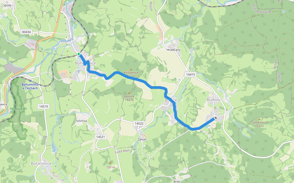 Naučná stezka Bohumilice - Budilov walking route map in Bohumilice