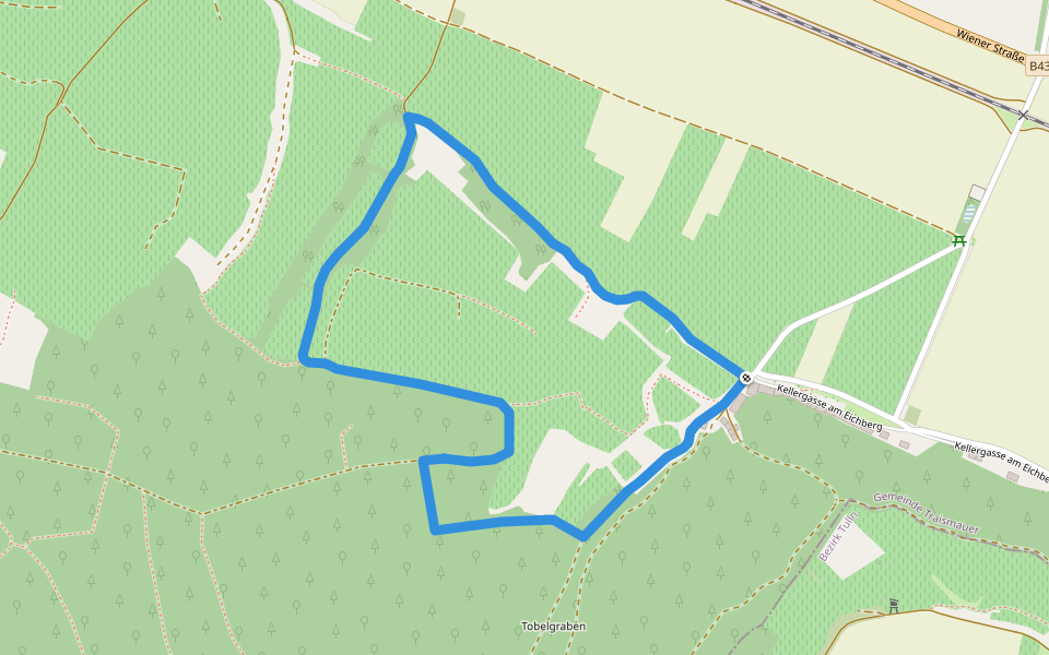 Weinlehrpfad walking route map in Herzogenburg