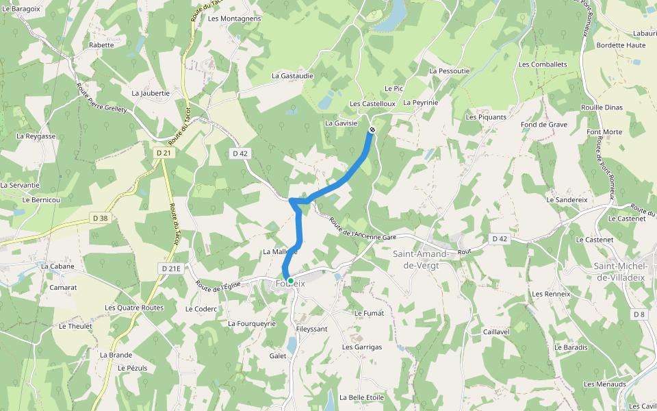 Liaison St-Amand-de-Vergt - Fouleix walking route map in Fouleix