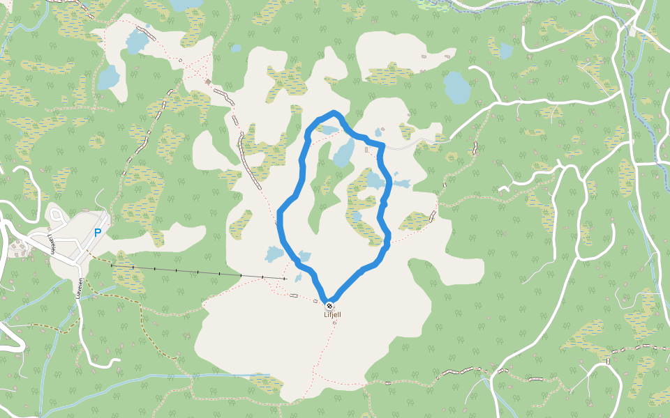 Lifantrunden walking route map in Lofthus