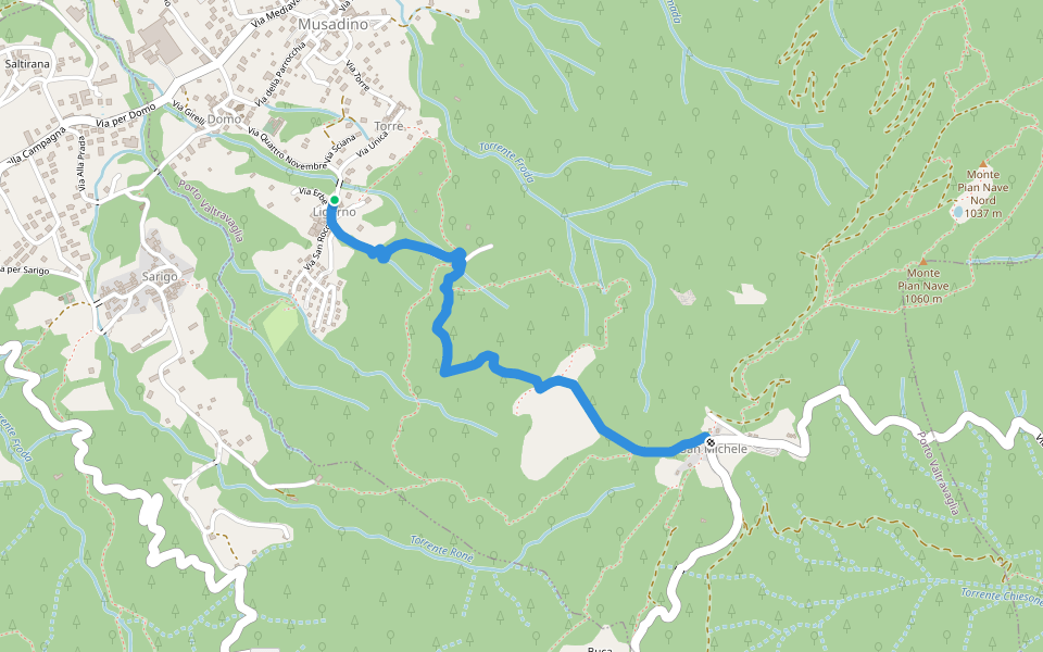 241 Sentiero dei Sassi walking route map in Porto Valtravaglia