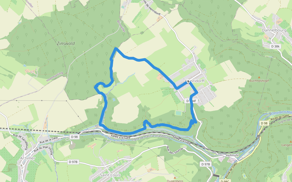 Circulaire Henridorff Sud walking route map in Henridorff