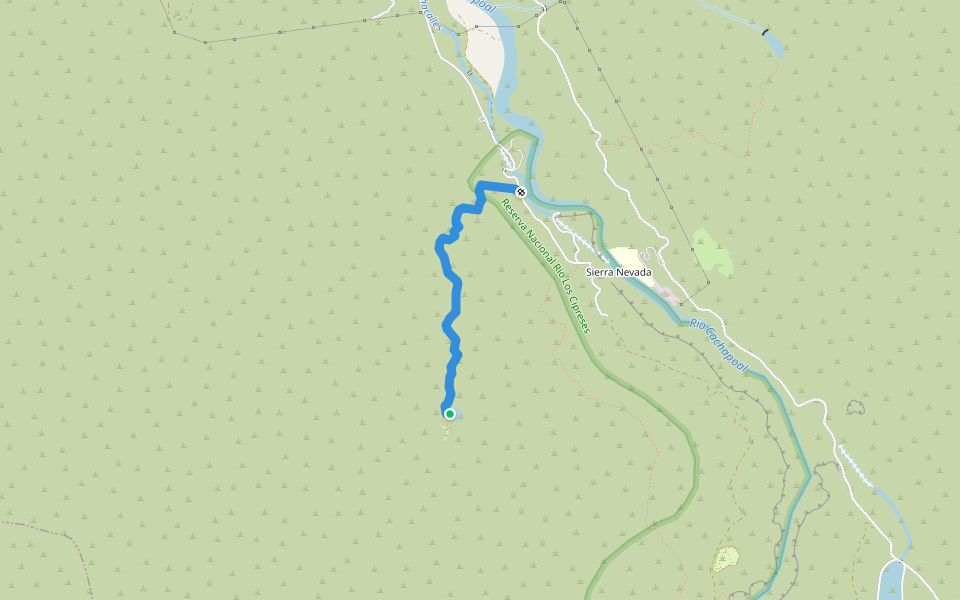 Laguna de Los Patos walking route map in El Manzanar
