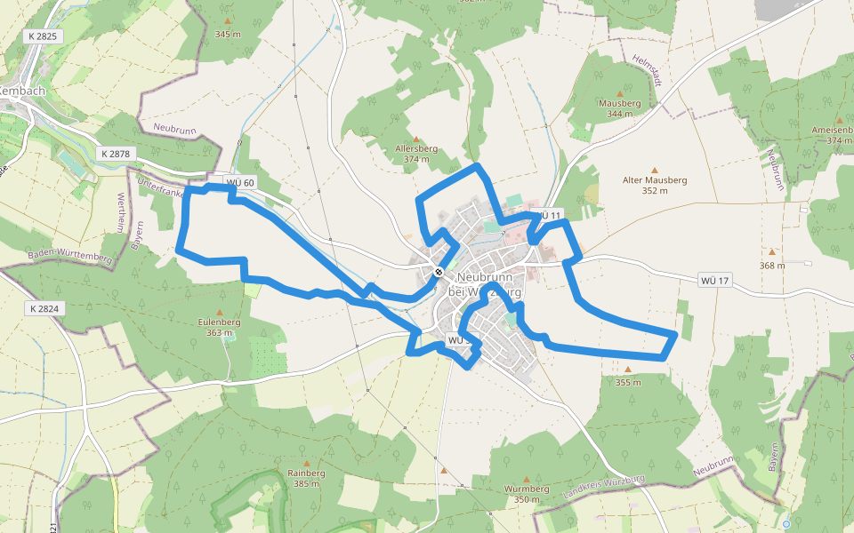 Wandern & Nordic Walking rund um Neubrunn - Panoramaweg Neubrunn walking route map in Neubrunn