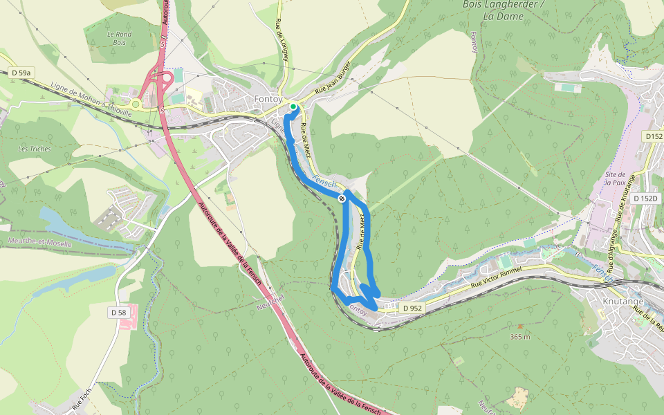 Circuit du Woess walking route map in Fontoy