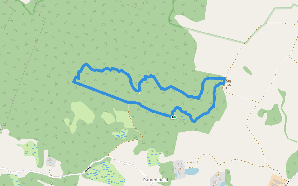 Liepijų miško pėsčiųjų trasa walking route map in Beržoras