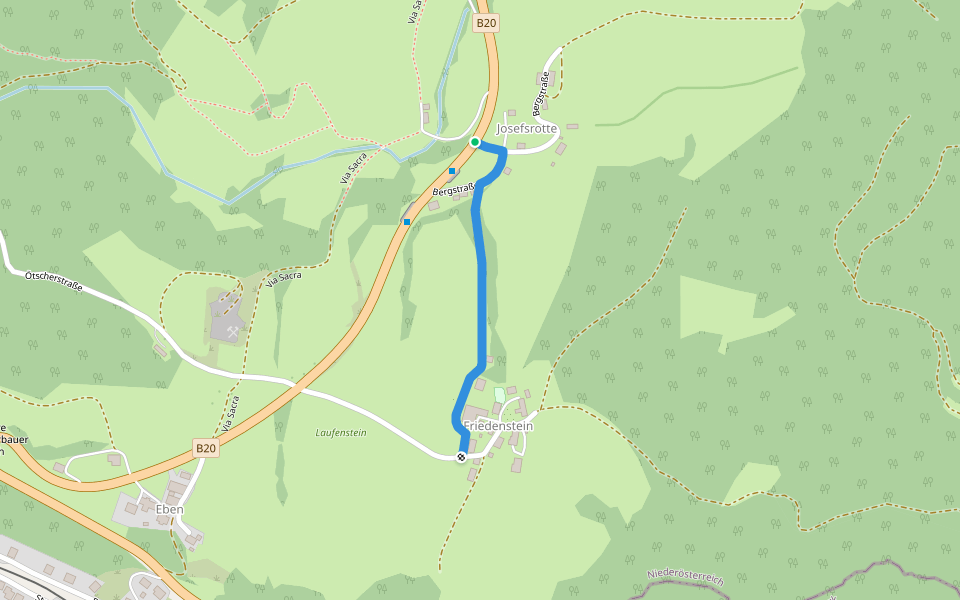 Josefsrotte - Friedenstein walking route map in Josefsrotte