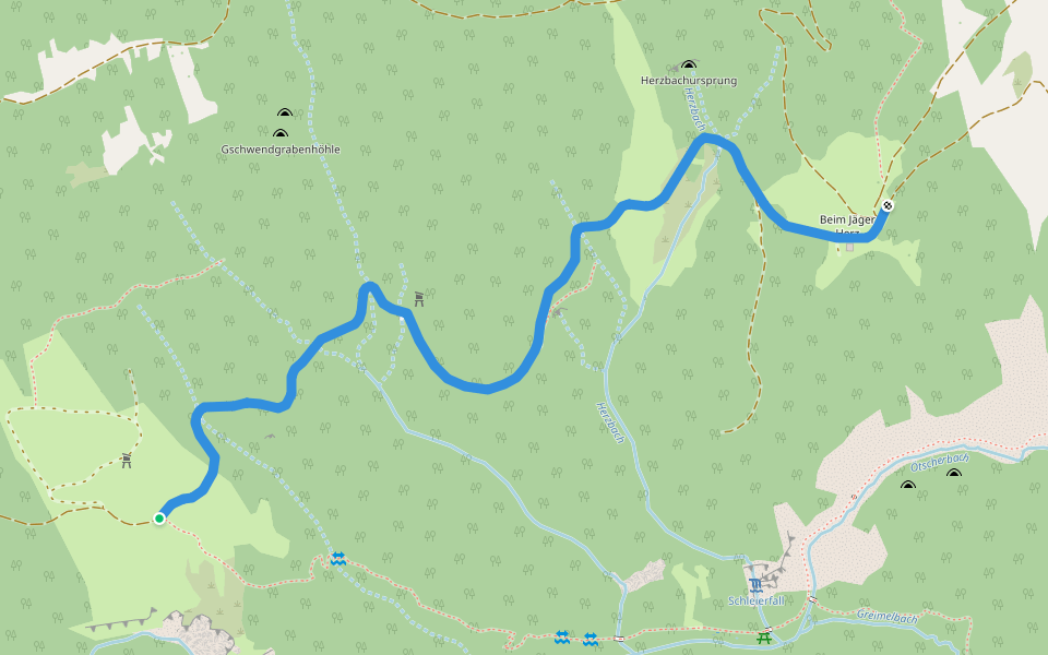 Hintere Ötschergräben - Beim Jäger Herz walking route map in HinterÖtscher