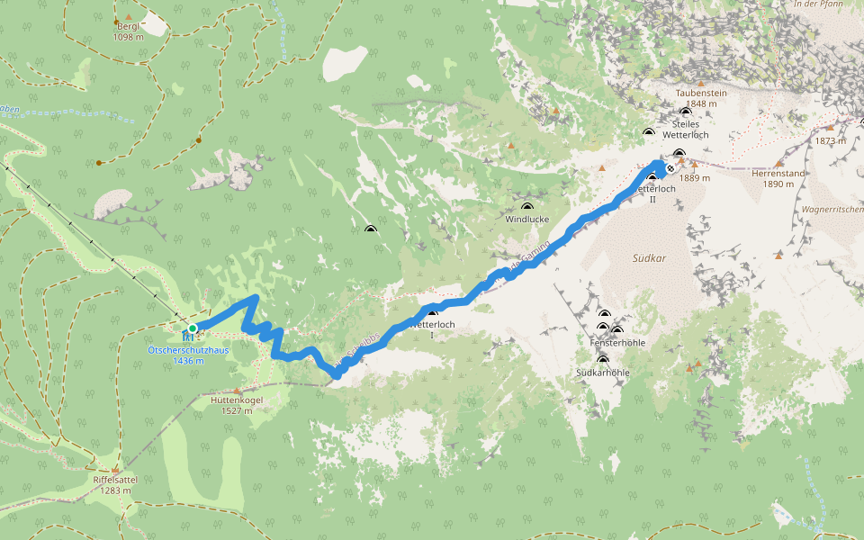 Ötscherschutzhaus - Ötscher walking route map in Lackenhof