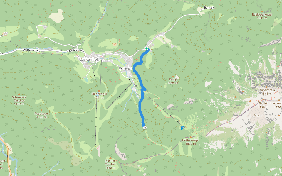 Ötschercamping - Riffelboden walking route map in Lackenhof