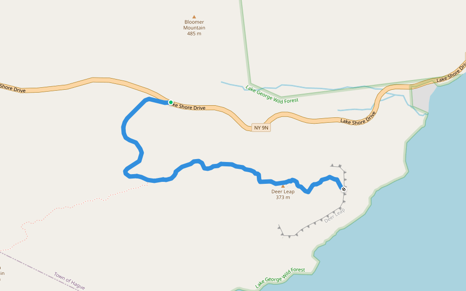 Deer Leap Trail walking route map in Silver Bay