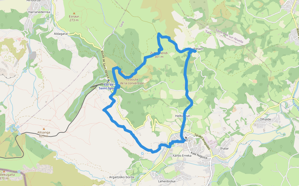 Autour de Sare walking route map in Sare