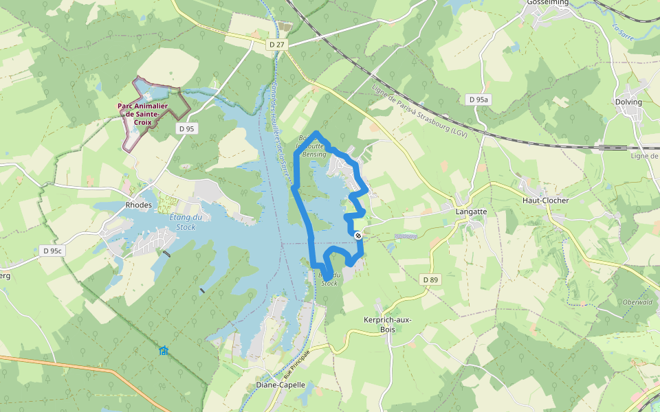 Circulaire Langatte walking route map in Langatte