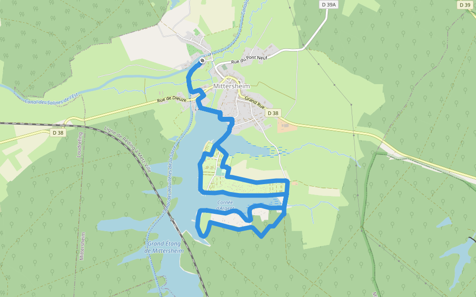 Circulaire de la Cornée d'Argent walking route map in Mittersheim