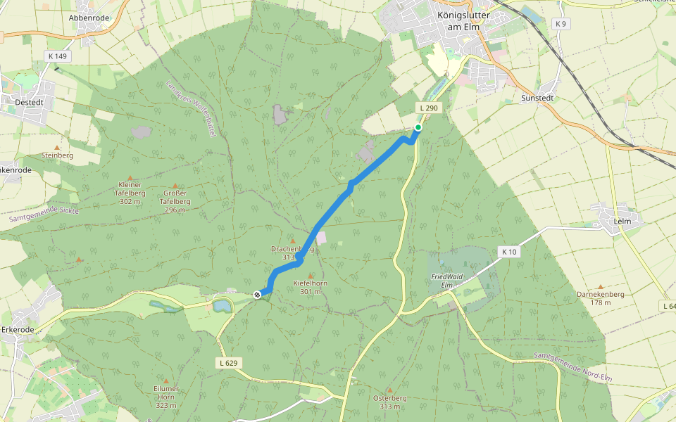 Zielwanderweg Reitling-Lutterspring walking route map in Königslutter