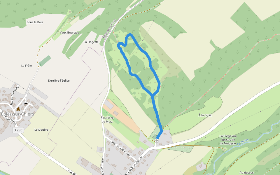 La Côte d'Urbil walking route map in Charency-Vezin