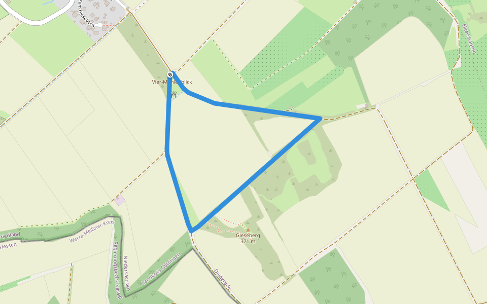 Rundwanderweg Deiderode gelb walking route map in Friedland