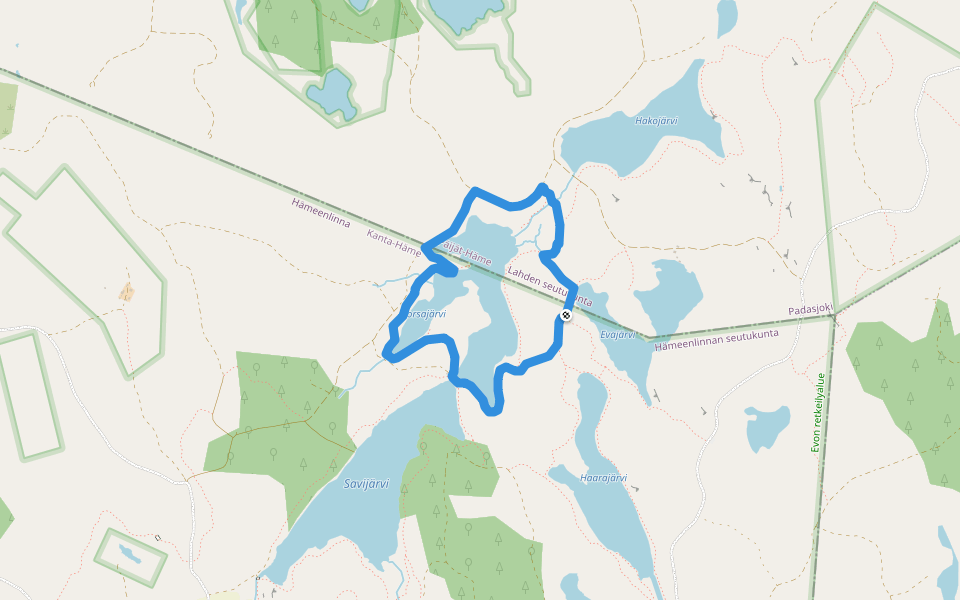 Sorsanlenkki walking route map in Hämeenlinna