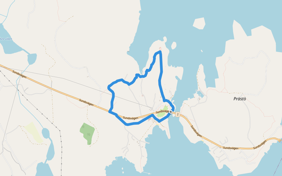 Bomarsund walking route map in Sund