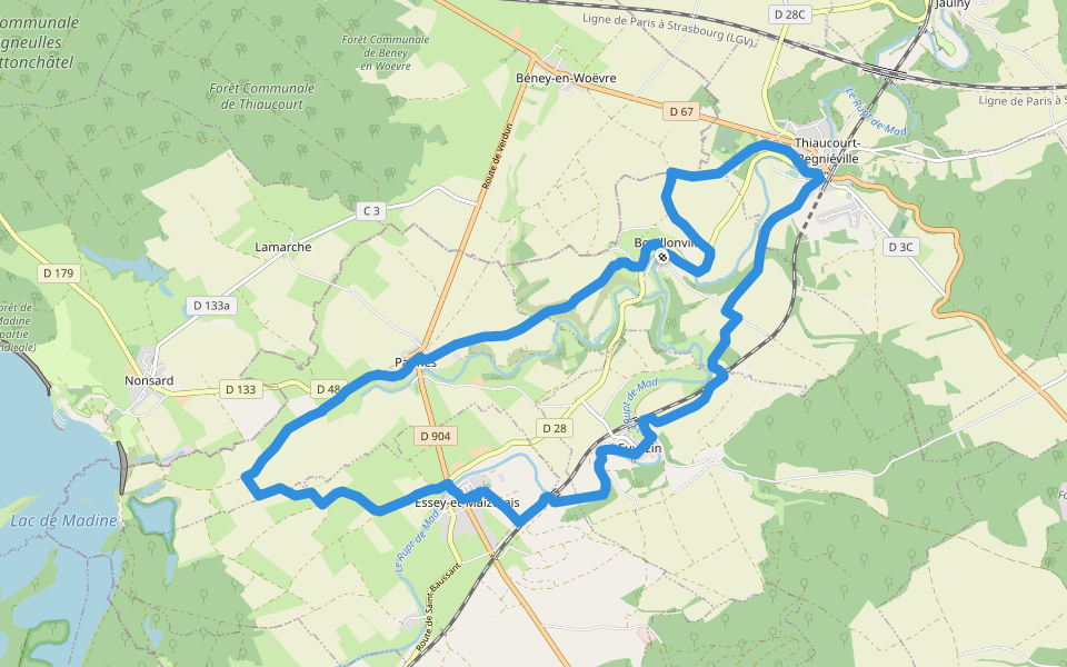 Rupt-de-Mad walking route map in Bouillonville