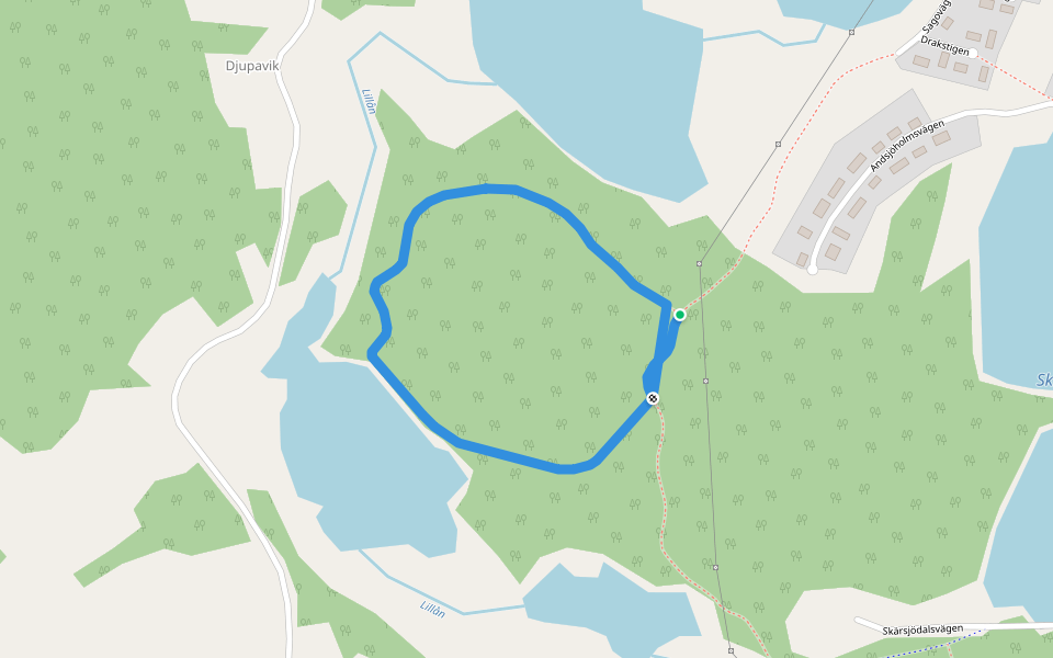 Sjörundorna – Ryenrundan walking route map in Markaryd