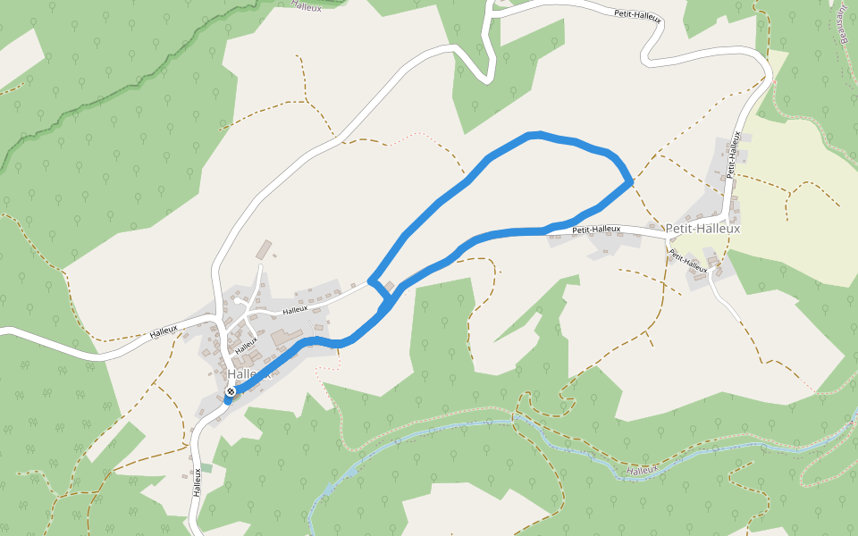 3B. Halleux walking route map in La Roche-en-Ardenne