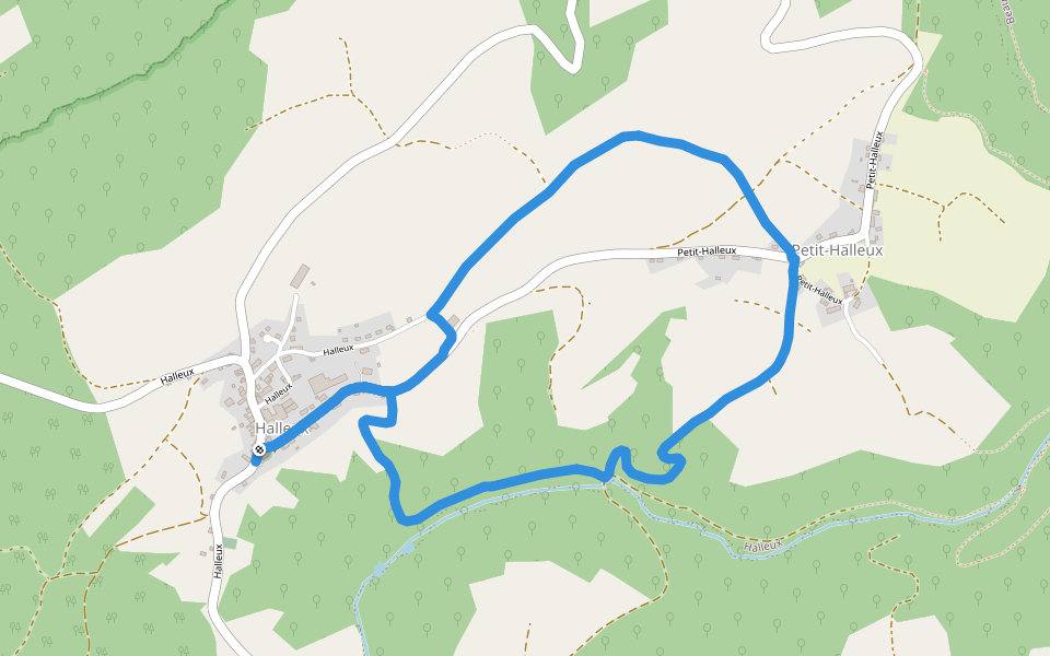 3A. Halleux walking route map in La Roche-en-Ardenne