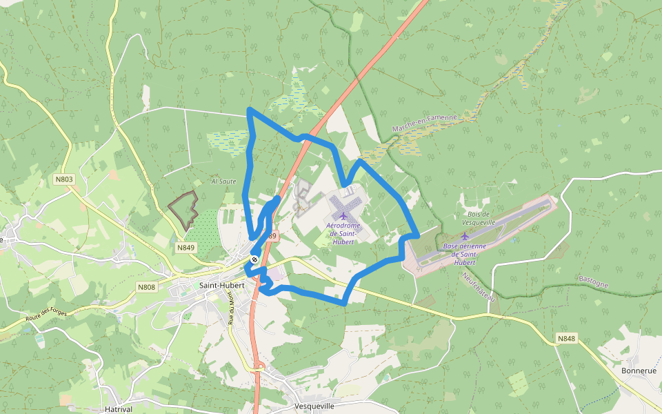 7. La Borne walking route map in Saint-Hubert