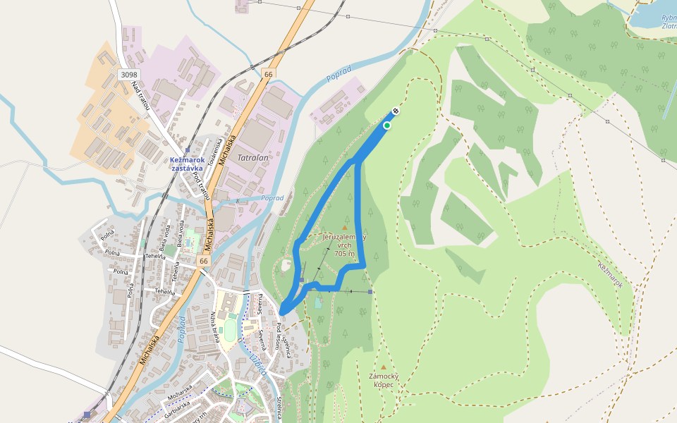 Lesoparkom "Sever" Kežmarok walking route map in Kežmarok