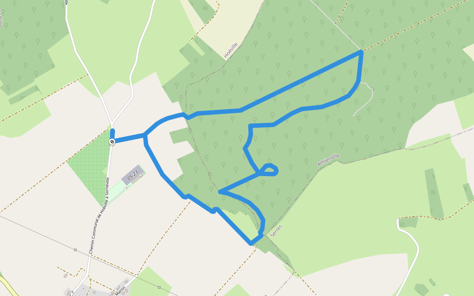 Le Sentier de Ranzey walking route map in Hoéville