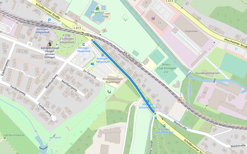 Ettlingen Schützenkreuz - Ettlingen Albgaubad