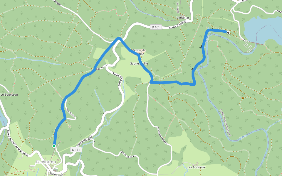 PR walking route map in Le Vintrou
