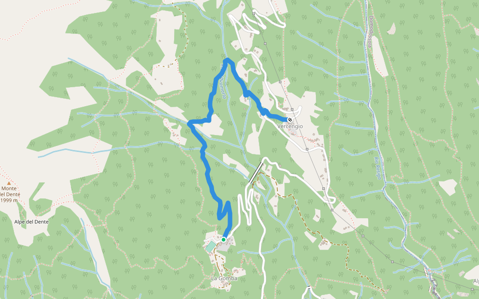 D08a - Gomba -Vercengio walking route map in La Gomba